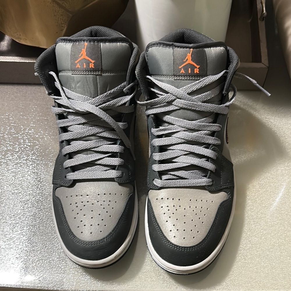 Jordan Gray and Black High-Top Sneakers